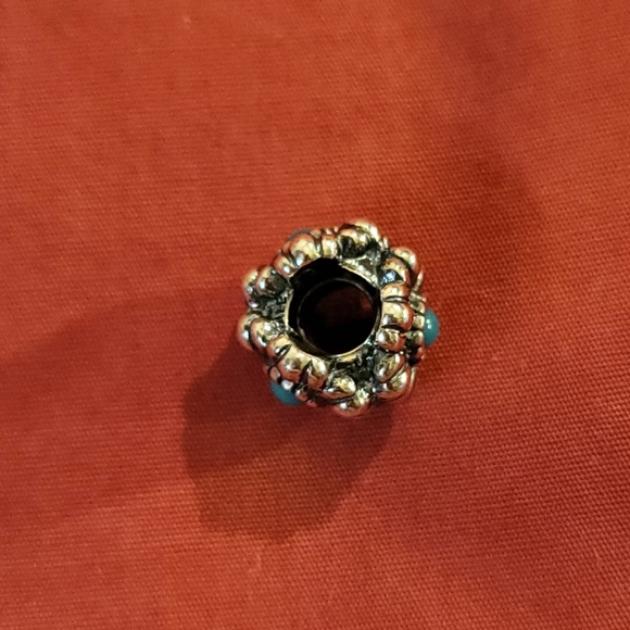 🌺Authentic Pandora turquoise birthday bloom flower retired bead charm - Picture 2 of 6